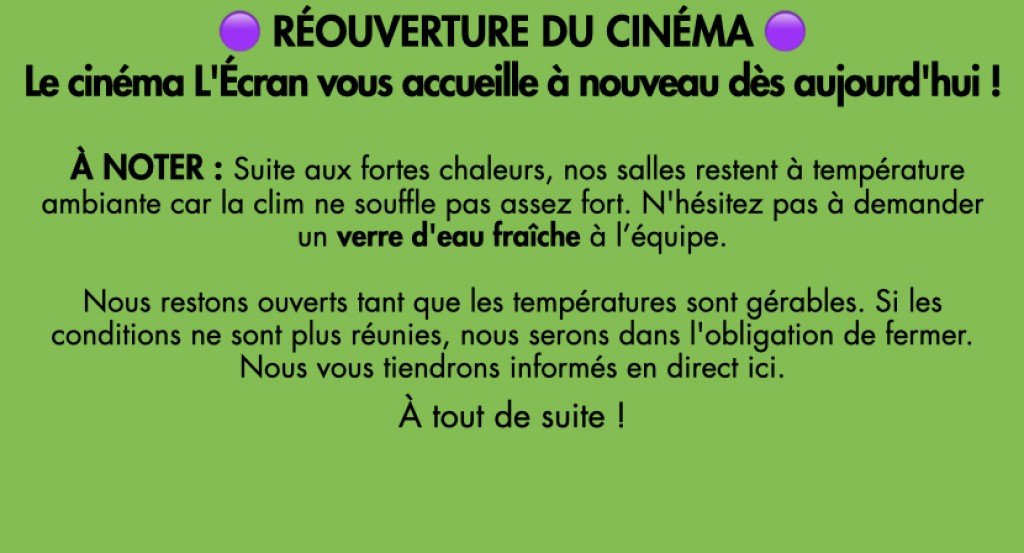 actualité REOUVERTURE